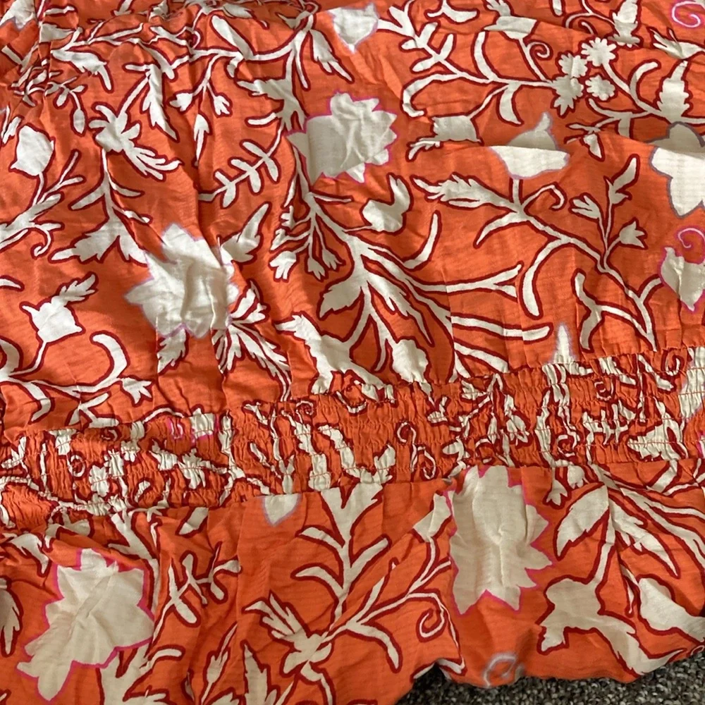 KNOX ROSE Women's Short Sleeve A-Line Dress - Orange Floral NWT - Picture 4 of 5